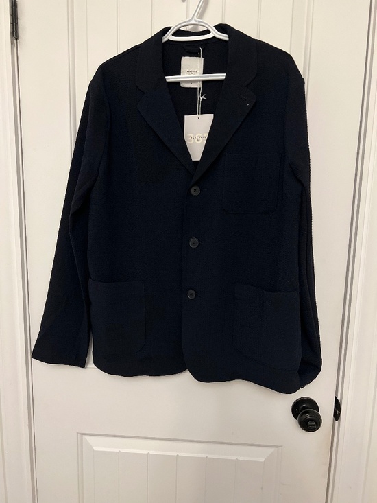 Percival Other - Men's Navy Percival seersucker blazer